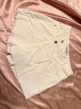 Zara White Denim Skort with Gold Buttons Size XS